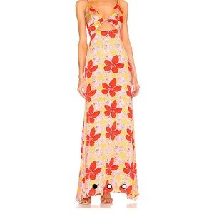 Tinuke Floral Silk Dress by Yaura
